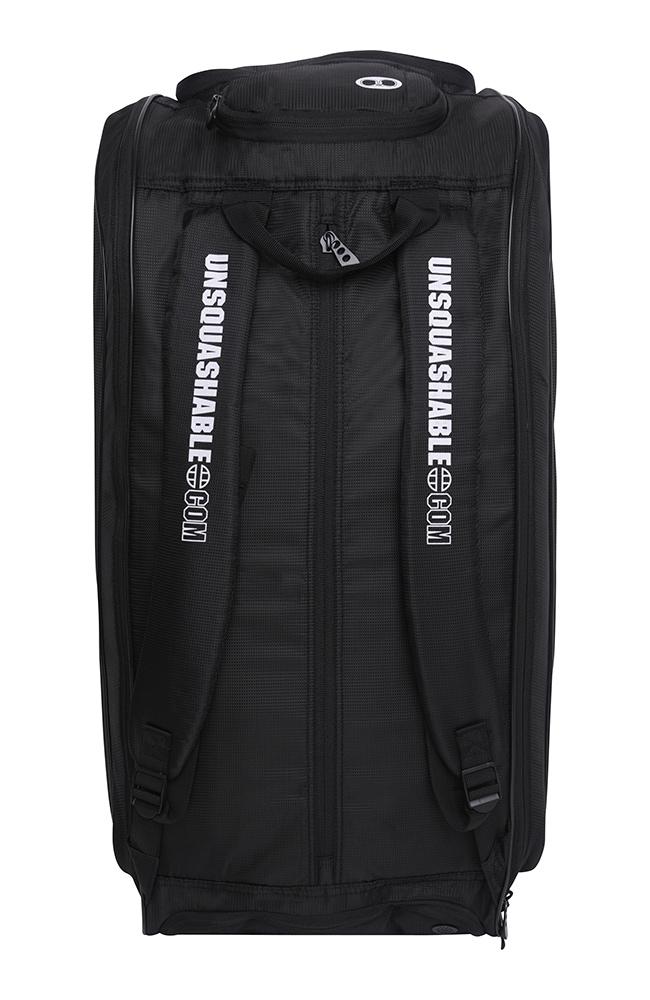 UNSQUASHABLE TOUR-TEC PRO Deluxe Schlägertasche schwarz und weiss Rucksack-System